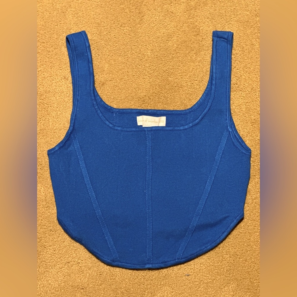 House of Harlow 1960 Cropped Corset Knit Tank Top Medium